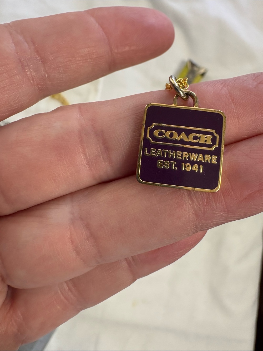 Coach Logo Gold Tone Necklace Set with Orange and Purple Accent - Picture 4 of 11